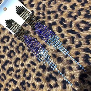 NWT Free People Ombré Rhinestone Statement Earrings